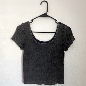 Textured Gray Crop Top